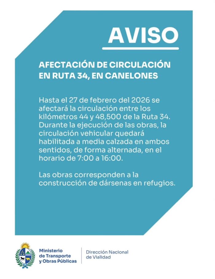 Obras en la ruta 34